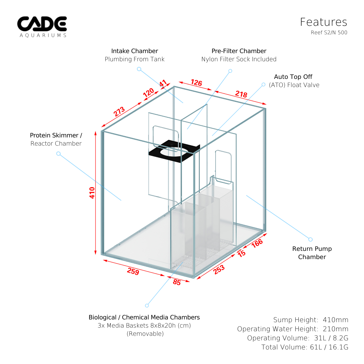 CADE Reef S3/N 500 Nano (Pre Order) - Aqua Group