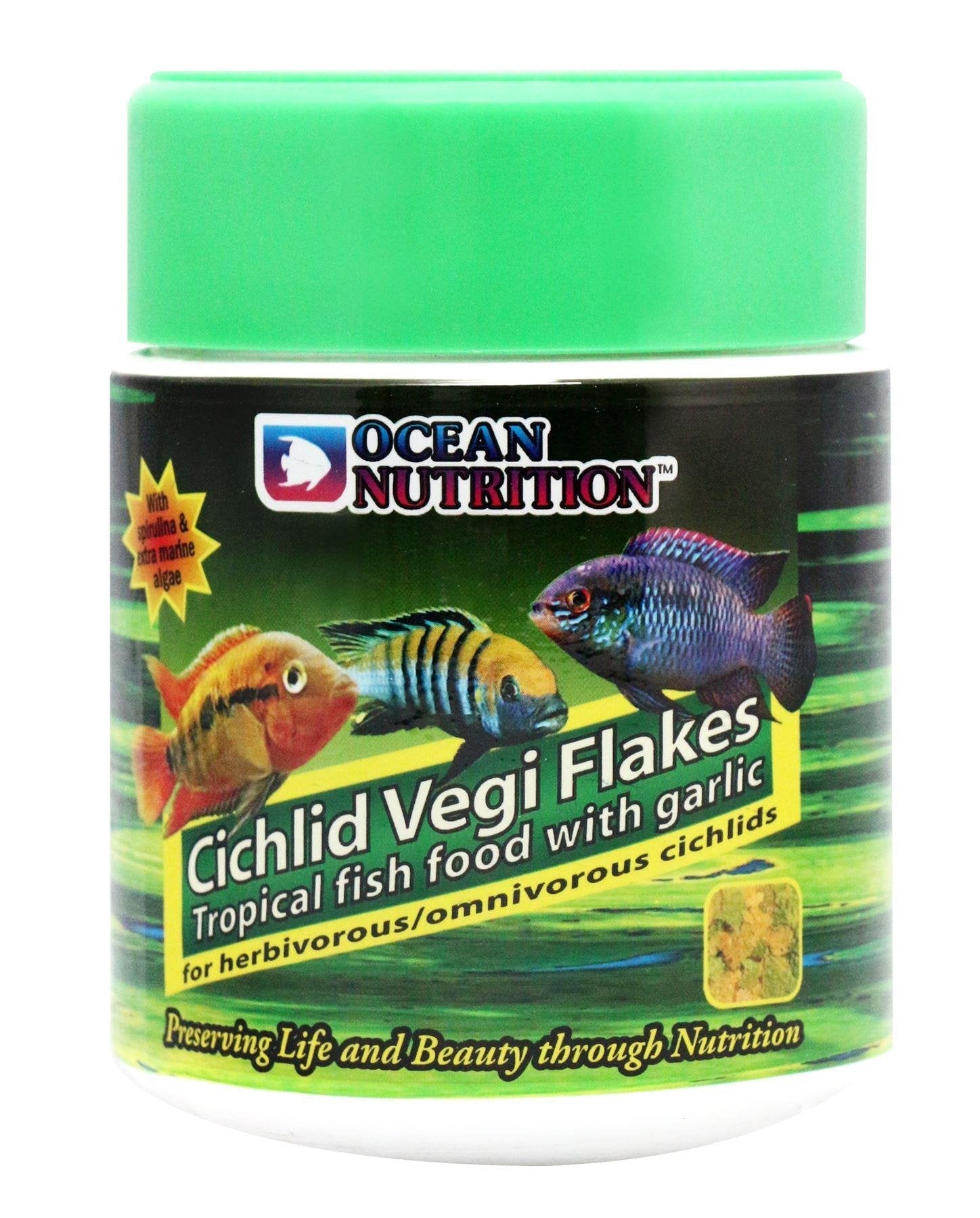 Ocean Nutrition Cichlid Vegi Flake Freshwater fish 34g (1025630) - Aqua Group