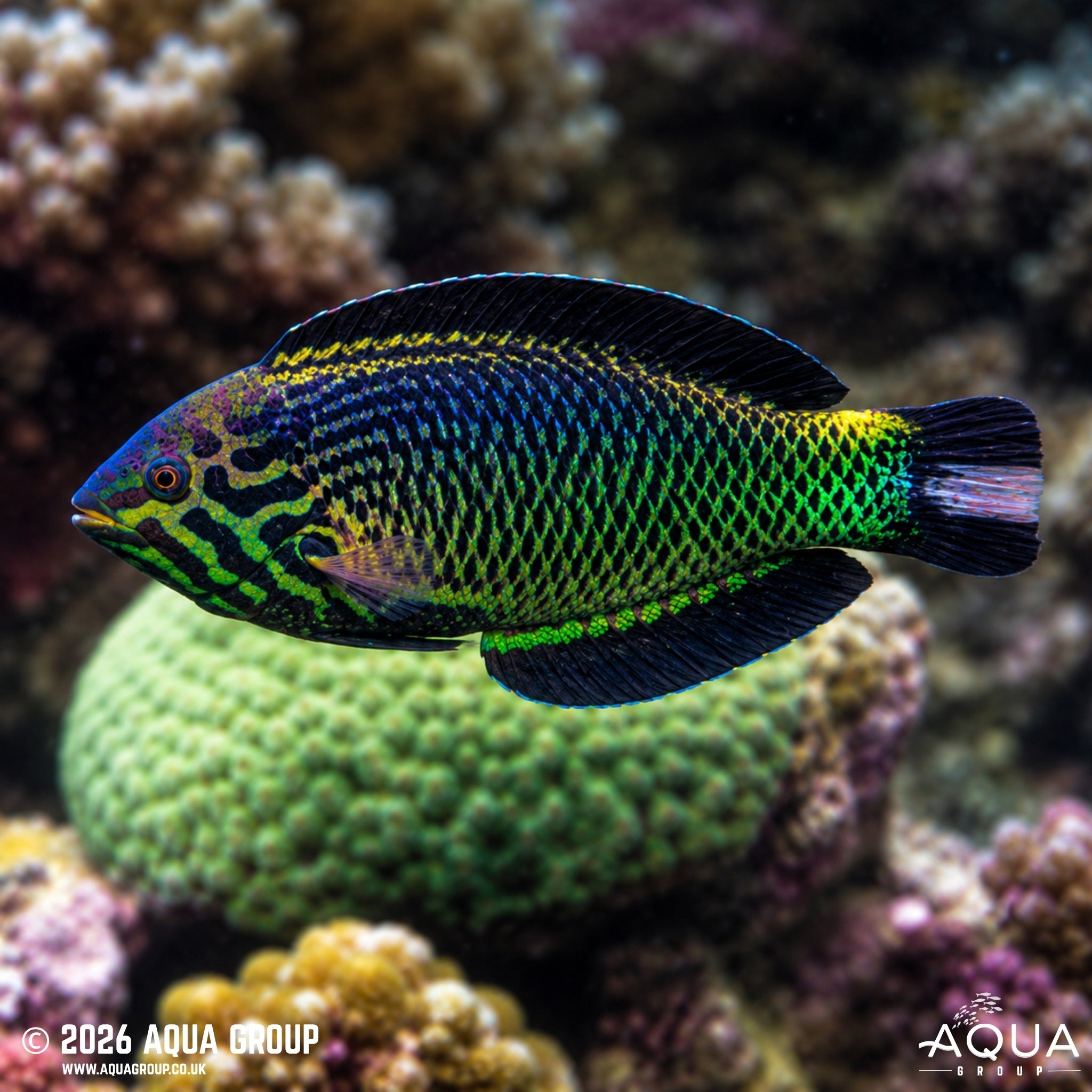 Black Leopard Wrasse - Macropharyngodon negrosensis - Aqua Group