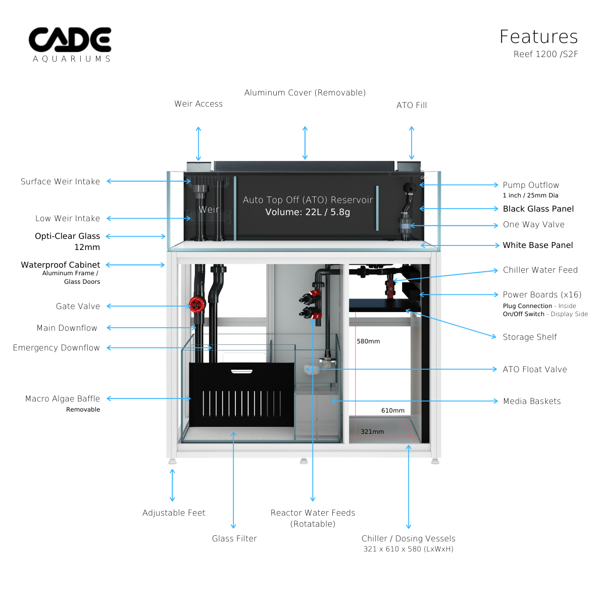 CADE Frag Reef PR2 1200F White