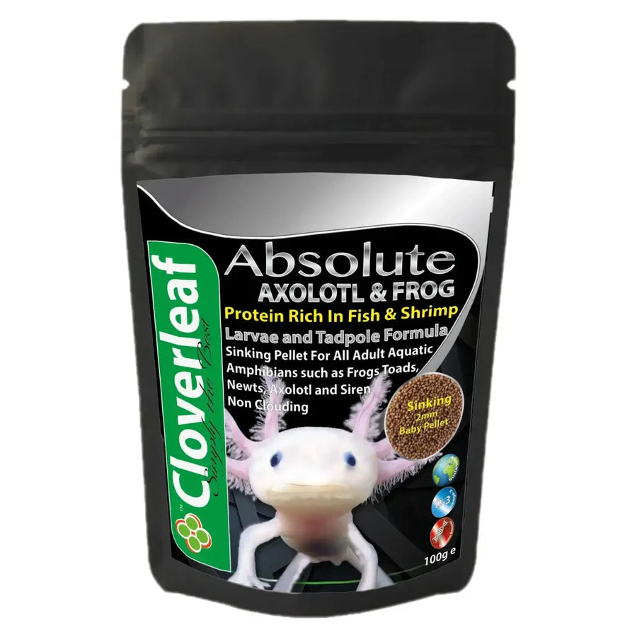 Cloverleaf Baby Axolotl & Frog Diet Sinking Pellet 54% 2mm-100g