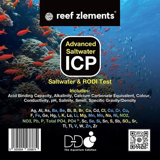 Reef Zlements ICP Advanced Saltwater Test & RO Water