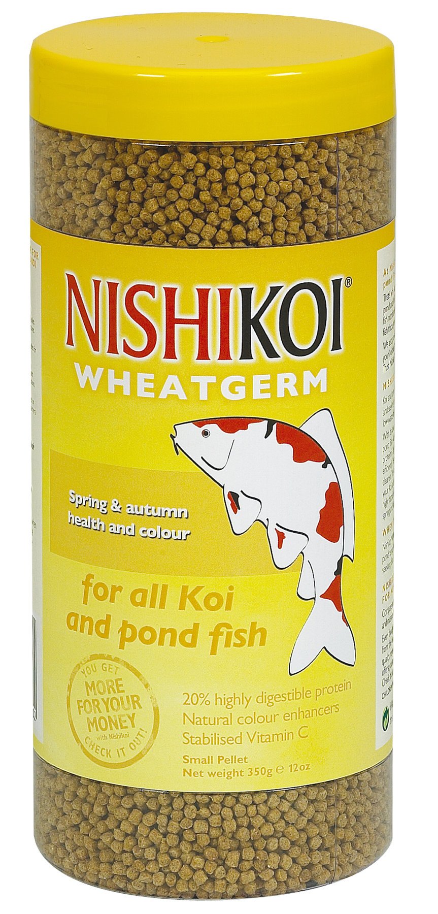 Nishikoi Wheatgerm Koi & Pond Fish Food Small Pellets 2mm 350g - Aqua Group