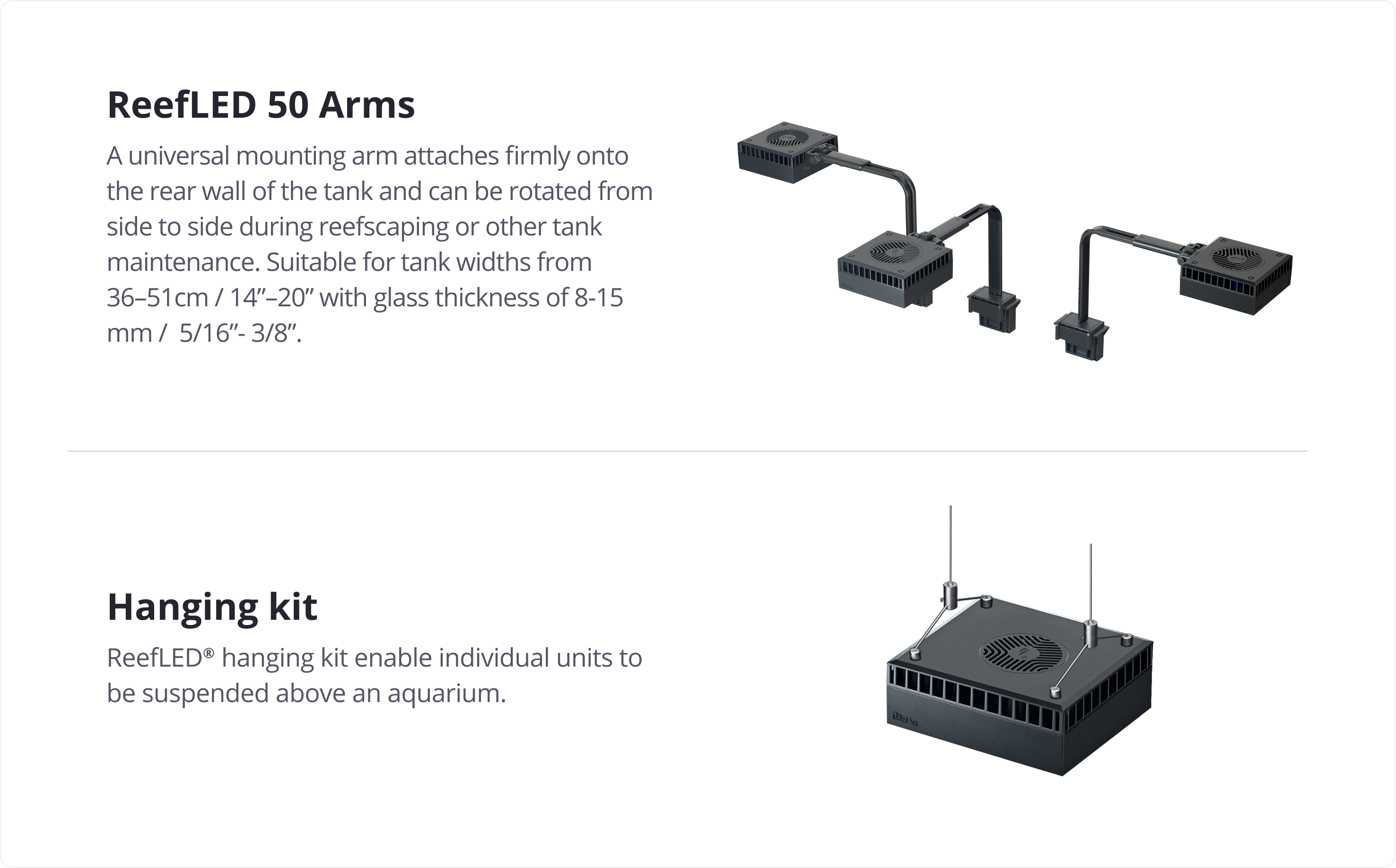 ReefLED 50 mounting options